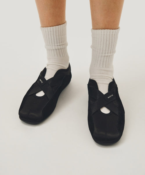 W BANDING FLATS SNEAKERS - 3 COLORS BLACK