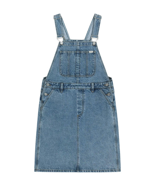 W DENIM OVERALL MIDI SKIRT ECRU - 2 COLORS BLUE