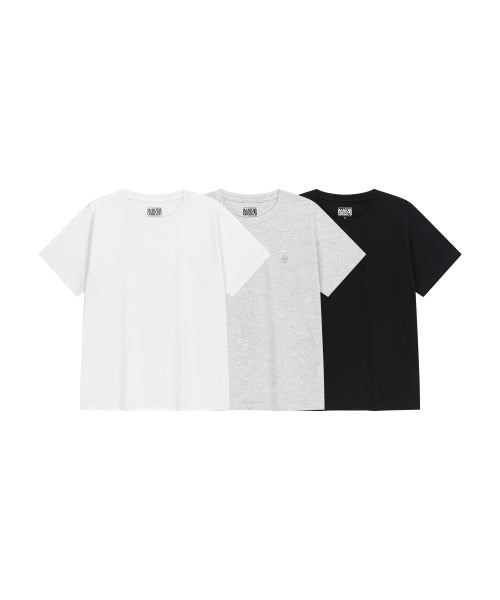 W 3PACK CIRCLE LOGO TEE MIX - 2 COLORS AS SHOWN