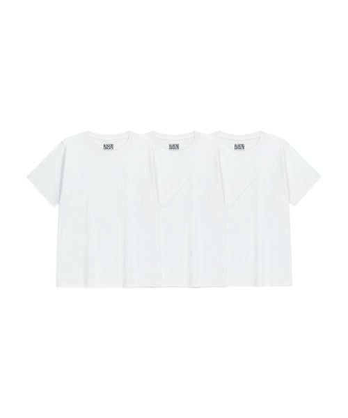 W 3PACK CIRCLE LOGO TEE - 2 COLORS WHITE