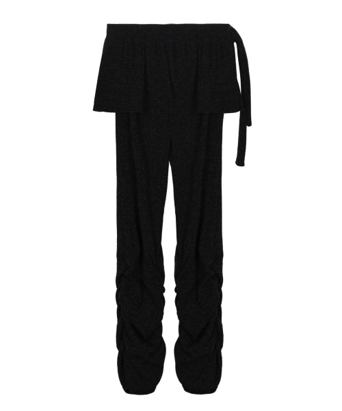 SHIRRING LAYERED SKIRT PANTS #徐睿知同款! - 2 COLORS BLACK