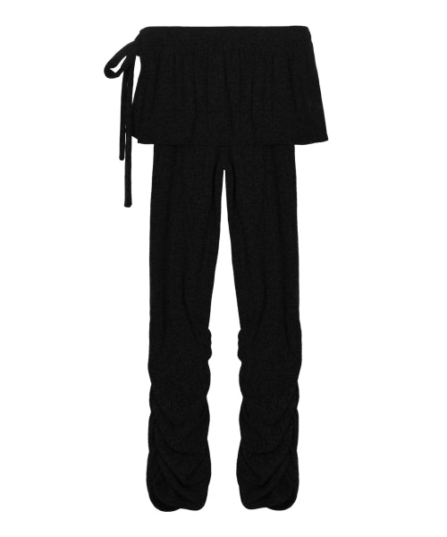 SHIRRING LAYERED SKIRT PANTS #徐睿知同款! - 2 COLORS BLACK