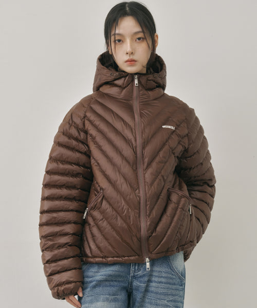 NICOLE LIGHT WEIGHT HOODY PADDING #徐睿知同款! - 6 COLORS BROWN