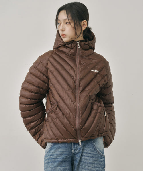 NICOLE LIGHT WEIGHT HOODY PADDING #徐睿知同款! - 6 COLORS BROWN