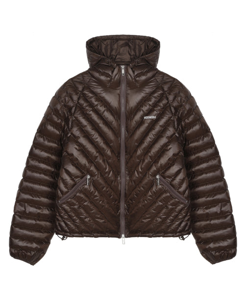 NICOLE LIGHT WEIGHT HOODY PADDING #徐睿知同款! - 6 COLORS BROWN