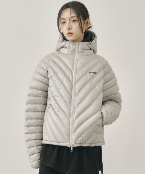 NICOLE LIGHT WEIGHT HOODY PADDING #徐睿知同款! - 6 COLORS LIGHT GREY