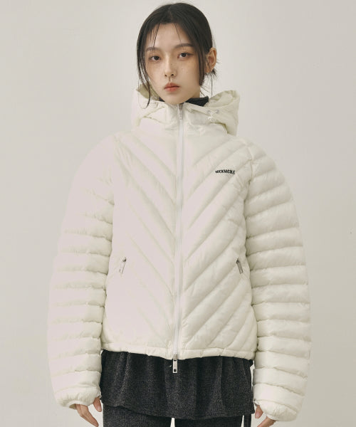 NICOLE LIGHT WEIGHT HOODY PADDING #徐睿知同款! - 6 COLORS CREAM