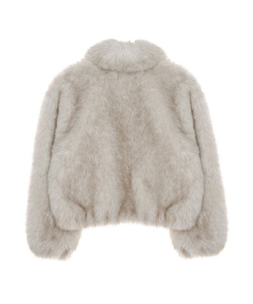 FLUFFY MIX FUR JACKET #徐睿知同款! - 2 COLORS BEIGE