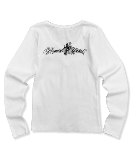 CROSS HENLEY NECK - 2 COLORS WHITE