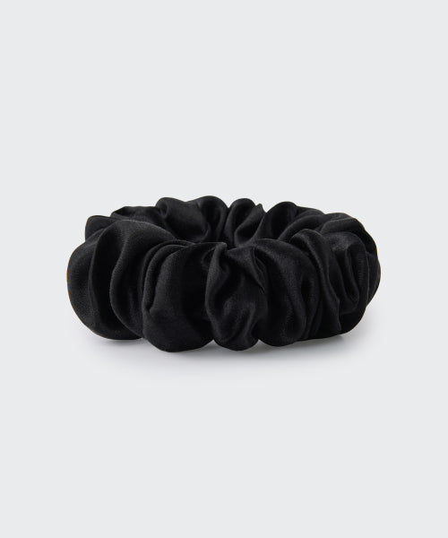 WOMENS SILK SCRUNCHIE LARGE #韓韶禧同款! - 3 COLORS BLACK