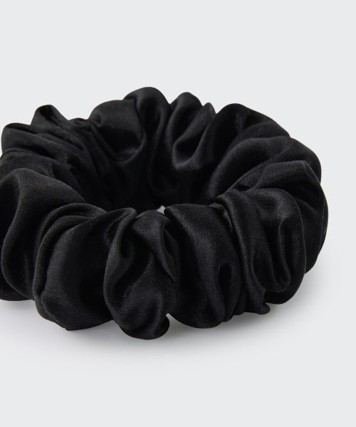 WOMENS SILK SCRUNCHIE LARGE #韓韶禧同款! - 3 COLORS BLACK