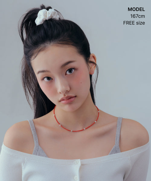 WOMENS SILK SCRUNCHIE LARGE #韓韶禧同款! - 3 COLORS WHITE