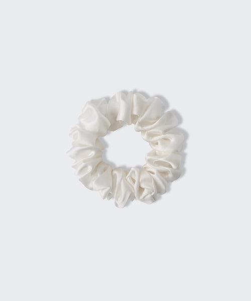 WOMENS SILK SCRUNCHIE LARGE #韓韶禧同款! - 3 COLORS WHITE