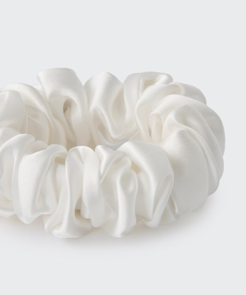 WOMENS SILK SCRUNCHIE LARGE #韓韶禧同款! - 3 COLORS WHITE