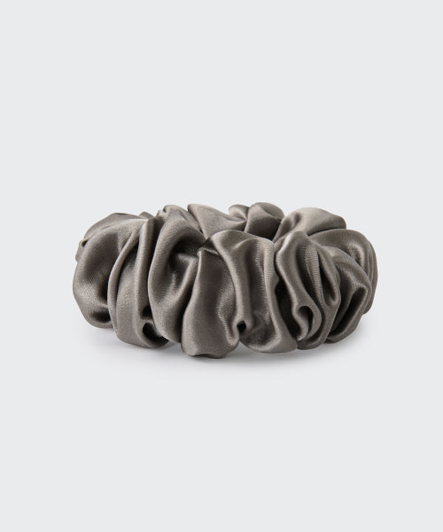 WOMENS SILK SCRUNCHIE LARGE #韓韶禧同款! - 3 COLORS GREY
