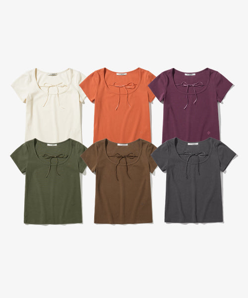 SQUARE TIE SHORT SLEEVE TEE - 6 COLORS