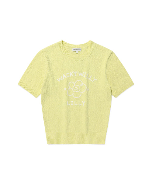 BIG LILY GRAPHIC SHORT SLEEVE KNIT #GISELLE同款! - 2 COLORS GREEN