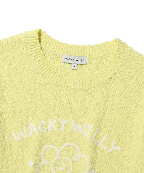 BIG LILY GRAPHIC SHORT SLEEVE KNIT #GISELLE同款! - 2 COLORS GREEN