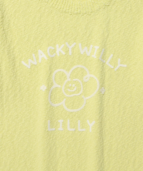 BIG LILY GRAPHIC SHORT SLEEVE KNIT #GISELLE同款! - 2 COLORS GREEN