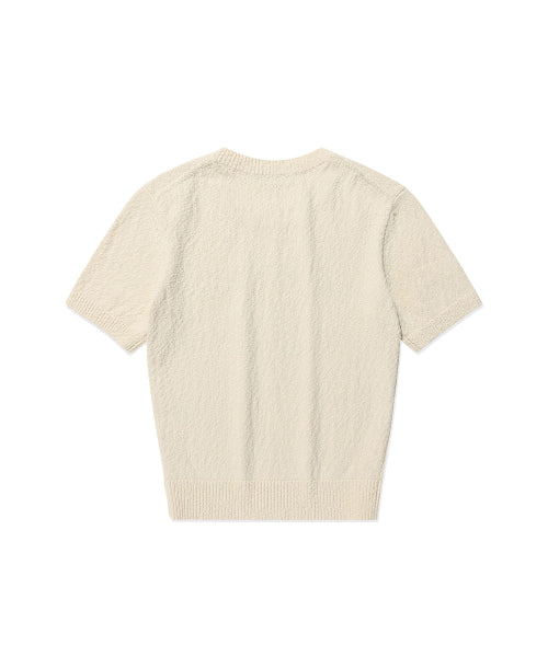 BIG LILY GRAPHIC SHORT SLEEVE KNIT #GISELLE同款! - 2 COLORS CREAM