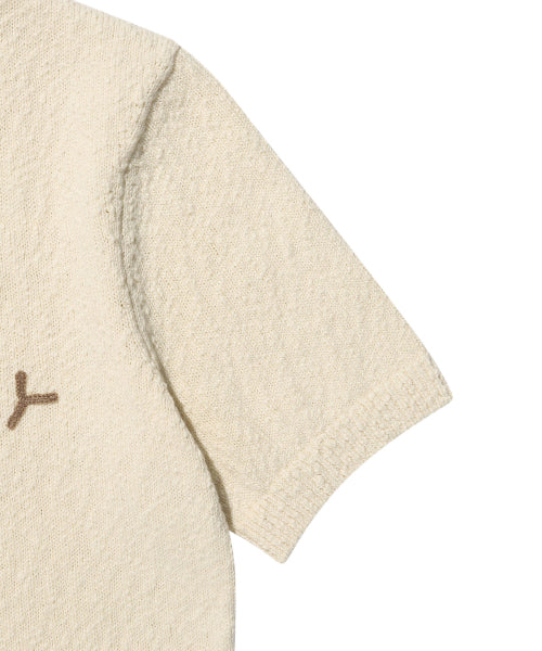 BIG LILY GRAPHIC SHORT SLEEVE KNIT #GISELLE同款! - 2 COLORS CREAM