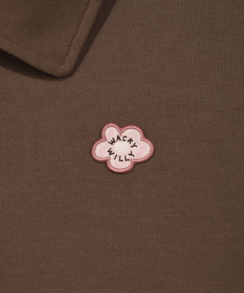COLLAR HALF BUTTON-UP SWEATSHIRT #GISELLE同款! - 3 COLORS BROWN