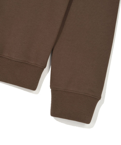 COLLAR HALF BUTTON-UP SWEATSHIRT #GISELLE同款! - 3 COLORS BROWN
