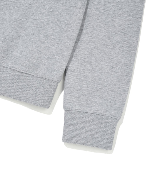 COLLAR HALF BUTTON-UP SWEATSHIRT #GISELLE同款! - 3 COLORS GREY