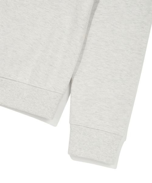 COLLAR HALF BUTTON-UP SWEATSHIRT #GISELLE同款! - 3 COLORS OATMEAL