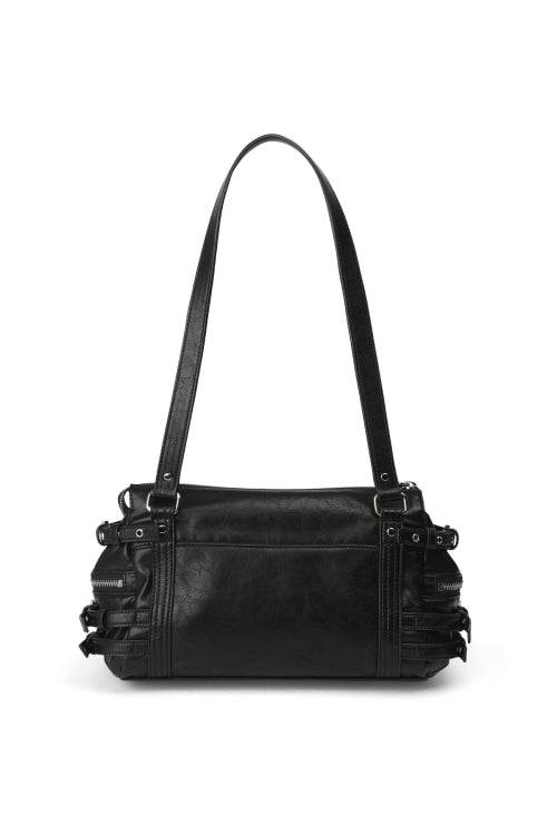 BELTED POCKET MINI SHOULDER BAG - 3 COLORS BLACK