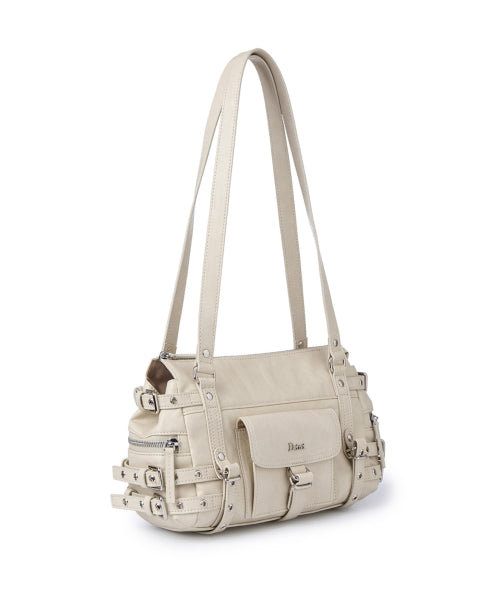 BELTED POCKET MINI SHOULDER BAG - 3 COLORS BEIGE