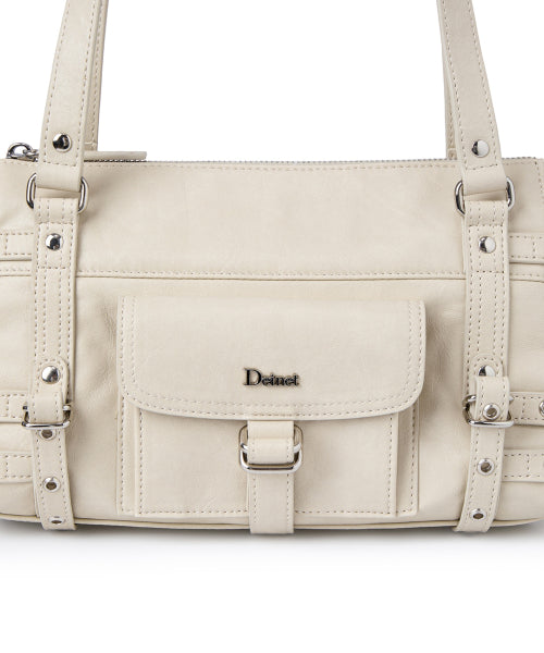 BELTED POCKET MINI SHOULDER BAG - 3 COLORS BEIGE