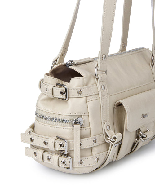 BELTED POCKET MINI SHOULDER BAG - 3 COLORS BEIGE
