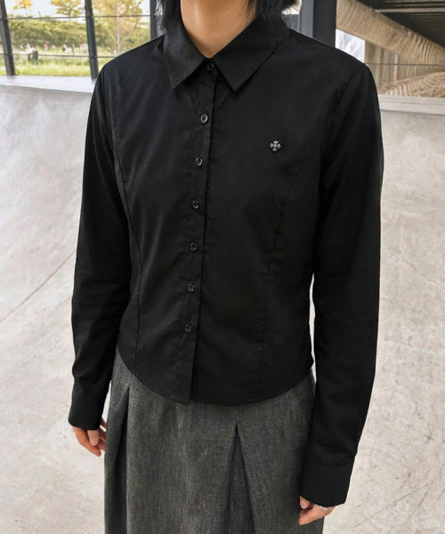 SLIM CROSS SHIRT - 2 COLORS BLACK