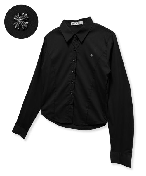 SLIM CROSS SHIRT - 2 COLORS BLACK