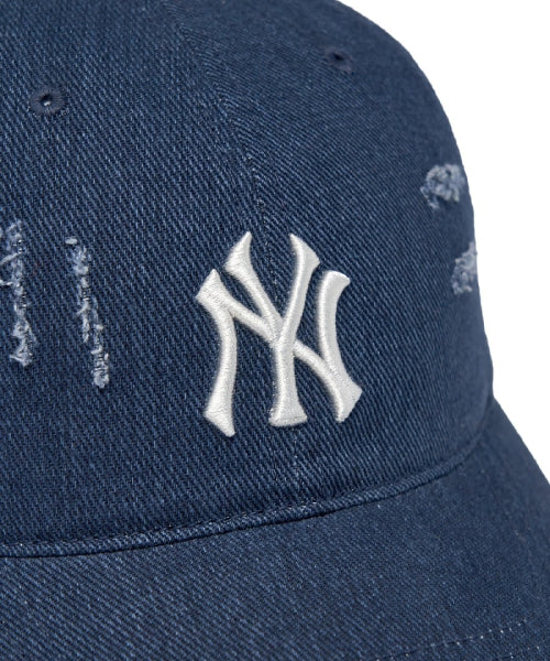DAMAGE WASHED UNSTRUCTURED BALL CAP LA #KARINA同款! - 6 COLORS NAVY