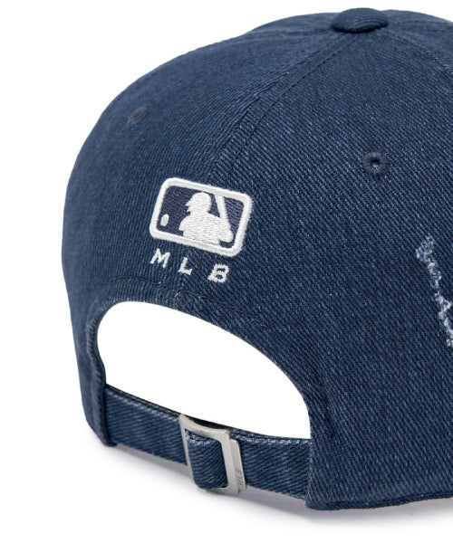 DAMAGE WASHED UNSTRUCTURED BALL CAP NY #KARINA同款! - 6 COLORS NAVY