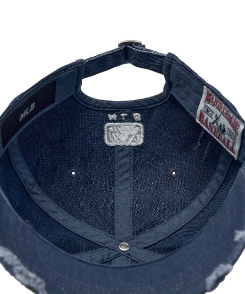 DAMAGE WASHED UNSTRUCTURED BALL CAP NY #KARINA同款! - 6 COLORS NAVY