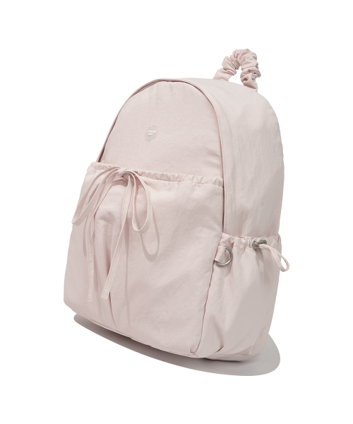WOMEN CLOVER HEART SHIRRING NYLON BACKPACK - 5 COLORS PINK