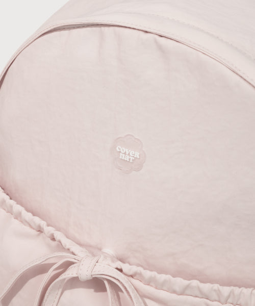 WOMEN CLOVER HEART SHIRRING NYLON BACKPACK - 5 COLORS PINK