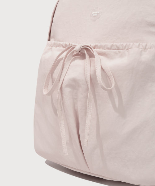 WOMEN CLOVER HEART SHIRRING NYLON BACKPACK - 5 COLORS PINK
