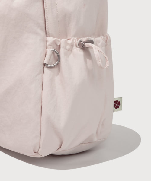 WOMEN CLOVER HEART SHIRRING NYLON BACKPACK - 5 COLORS PINK