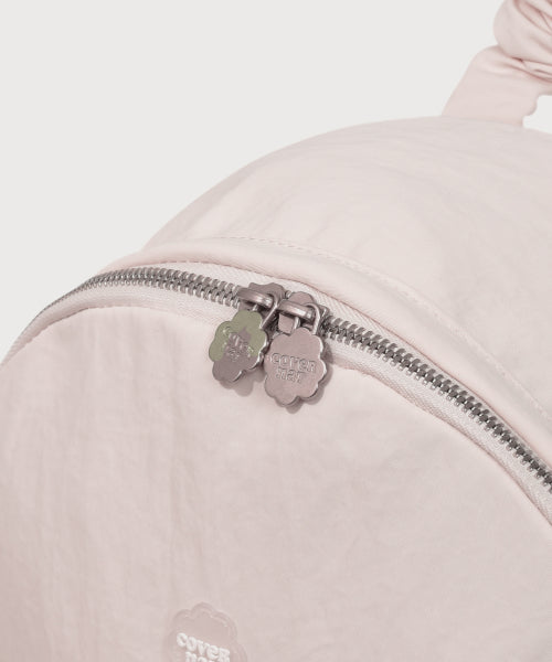 WOMEN CLOVER HEART SHIRRING NYLON BACKPACK - 5 COLORS PINK