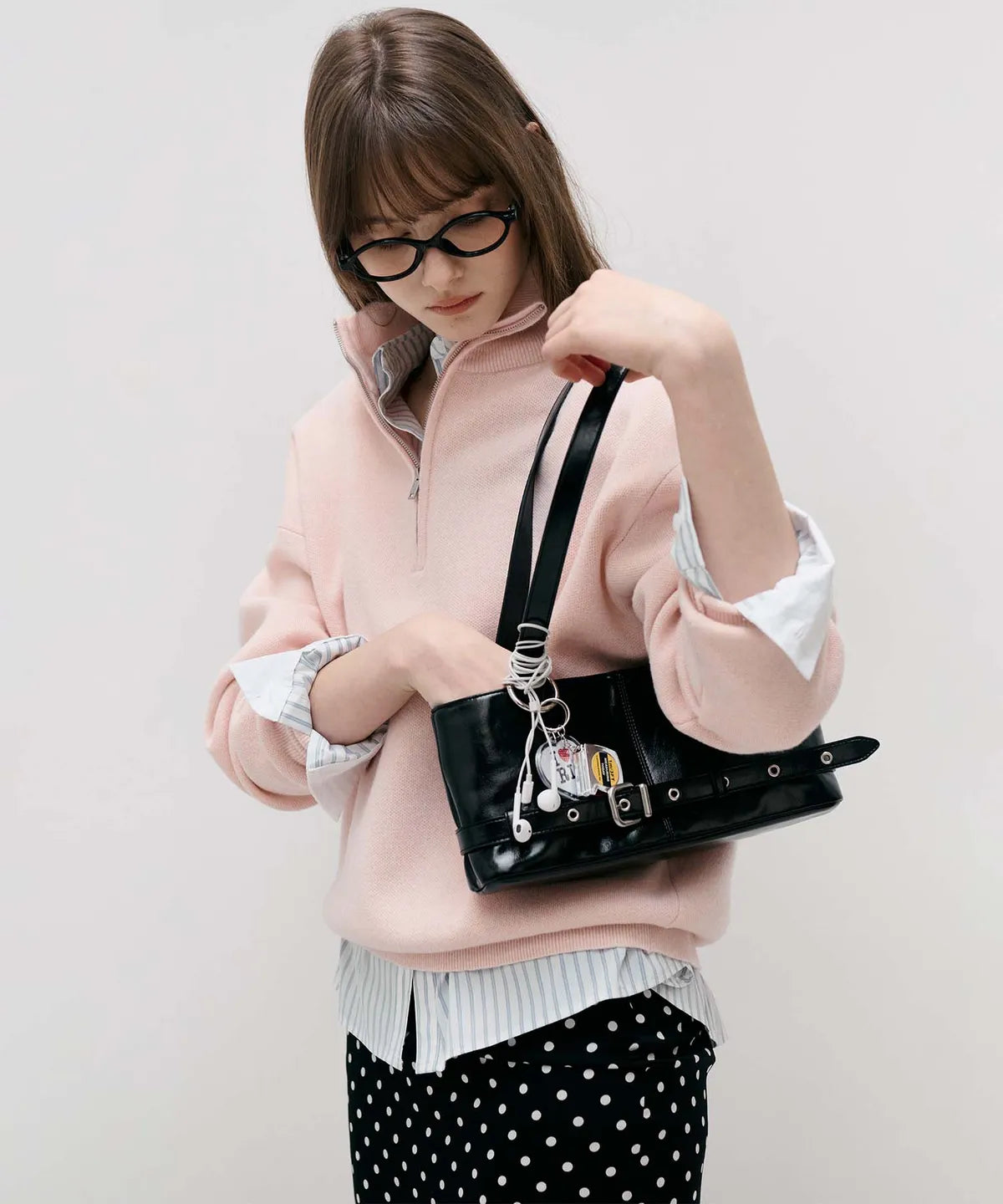 HIGH NECK KNIT HALF ZIP-UP - 2 colors