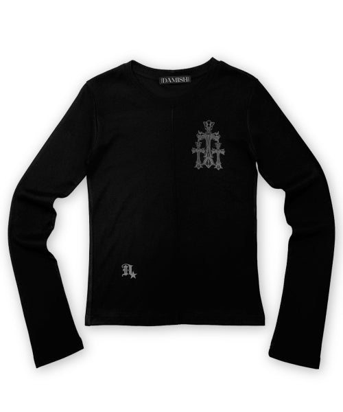 CROSS SLEEVE LONG - 2 COLORS BLACK