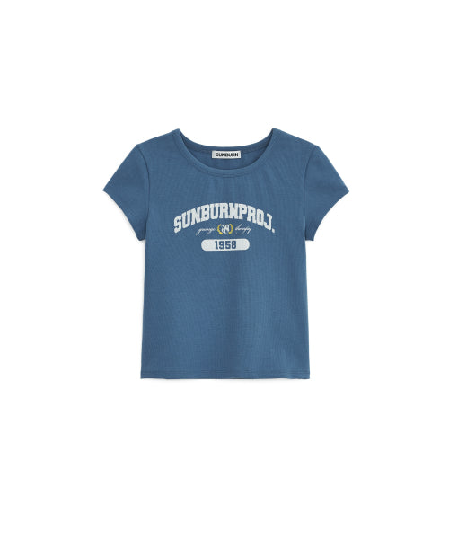 SUNBURN LOGO CAP SLEEVE T-SHIRT - 2 COLORS BLUE