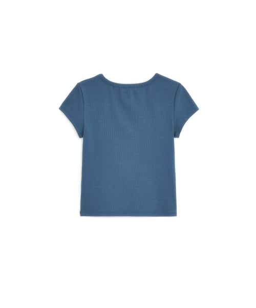 SUNBURN LOGO CAP SLEEVE T-SHIRT - 2 COLORS BLUE