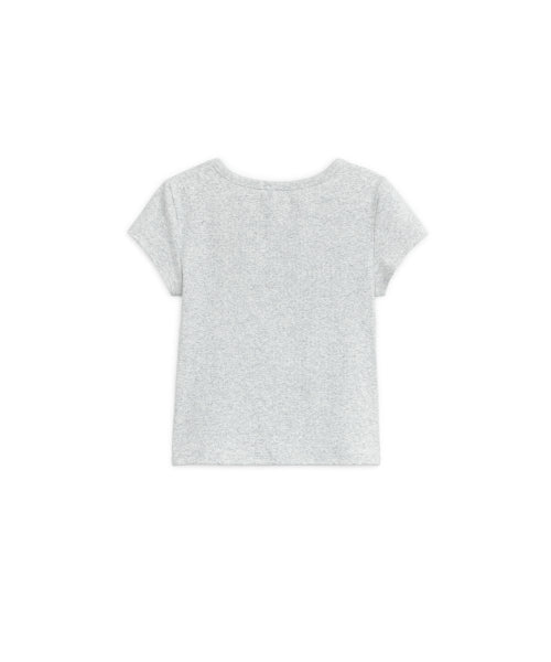 SUNBURN LOGO CAP SLEEVE T-SHIRT - 2 COLORS MELANGE GREY