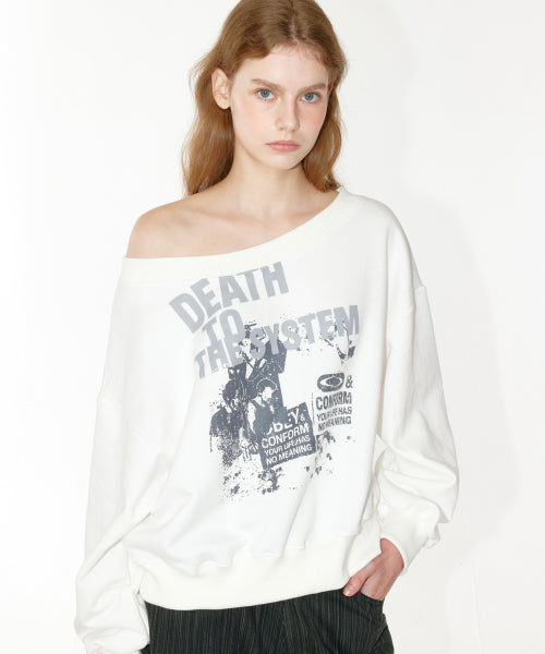 BOAT NECK SWEATSHIRT - 2 COLORS IVORY