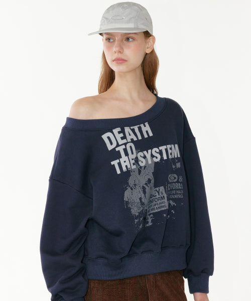 BOAT NECK SWEATSHIRT - 2 COLORS NAVY
